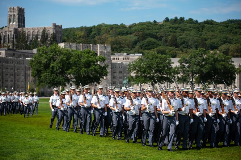Commandant of the Corps of Cadets, Brig. Gen. Mark Quander (below), and the Corps of Cadets welcome the Class of 2025 to the ranks during the Acceptance Day Parade at West Point Saturday.