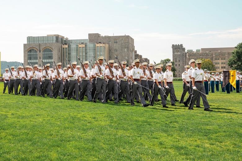 Commandant of the Corps of Cadets, Brig. Gen. Mark Quander (below), and the Corps of Cadets welcome the Class of 2025 to the ranks during the Acceptance Day Parade at West Point Saturday.