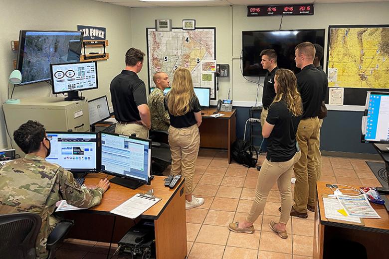 Cadets visit the Fort Bliss Weather Station and learn about the Air Force personnel mission that supports the Army with weather analysis. 