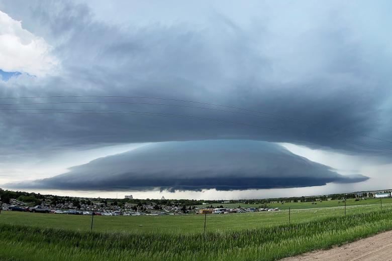 Cadets observe a Shelf Cloud in Kansas.