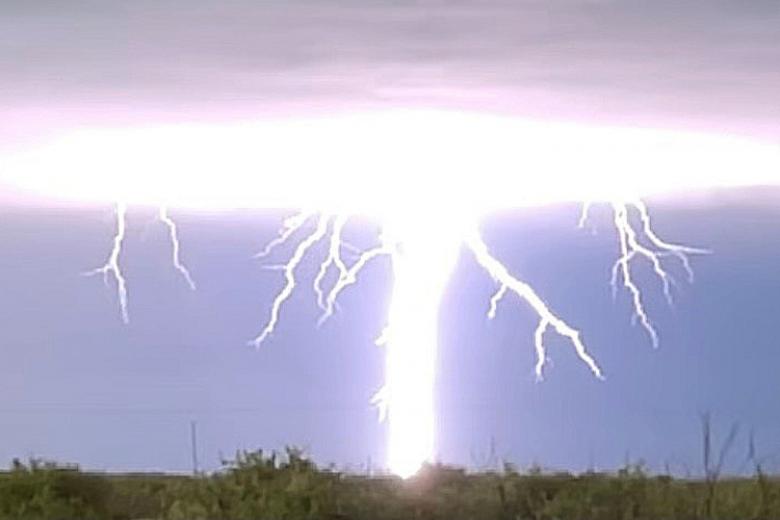 Cadets observe lightning in West Texas. 