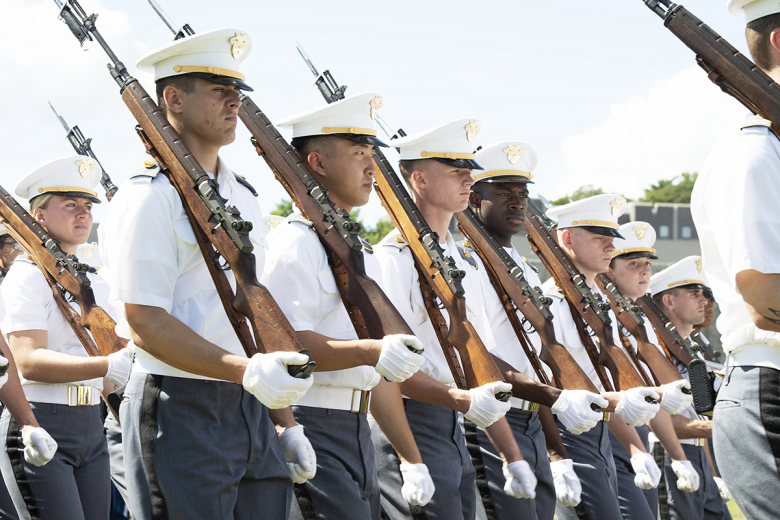 Members of the U.S. Military Academy Class of 2026 officially join the Corps of Cadets during the Acceptance Day Parade Saturday on The Plain. 