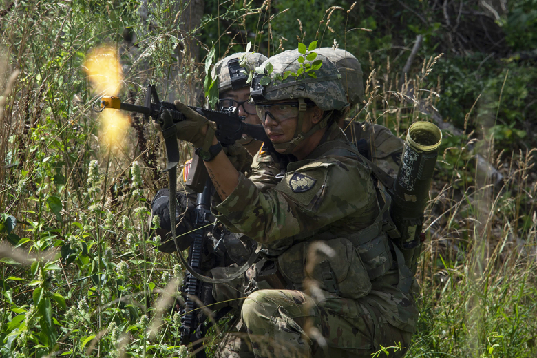 Improving data collection and communication methods on the battlefield is an ever-evolving process at the U.S. Military Academy. (Above left) The Skydio 2 drone helps to gather intel on the enemy relative to the platoonʼs position and is used in training by cadets during Cadet Leadership Development Training. Cadets expanded their training in battlefield tactics through the use of unmanned aerial vehicles (drones) during CLDT from July 26-28. 			Photo by Kyle Osterhoudt/USMA PAO