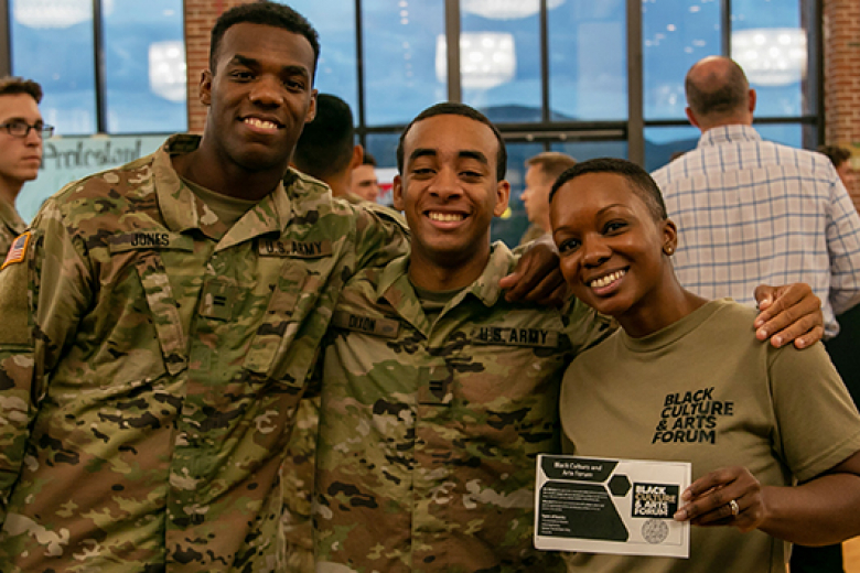 Cadets look into the Black Culture and Arts Forum.                Photos by Class of 2025 Cadet Noah Murray