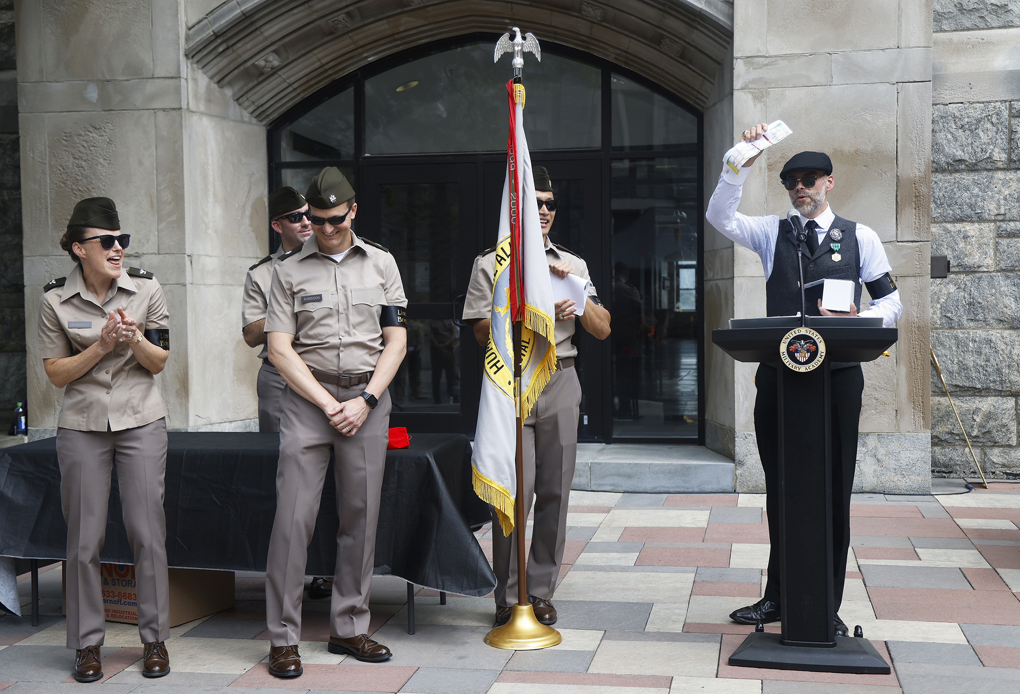 As the new academic year begins this week at the U.S. Military Academy, the Department of Social Sciences (SOSH) is quickly assimilating to its new office space in Mahan Hall after spending the past 34 years in Lincoln Hall. To commemorate the moment, SOSH celebrated its past, present and future with a part solemn and part jovial event titled, “Farewell to Lincoln Hall” on Aug. 11 at West Point to mark its history at Lincoln Hall and to hail the “Lincoln Brigade’s” new four floors worth of space in Mahan Ha
