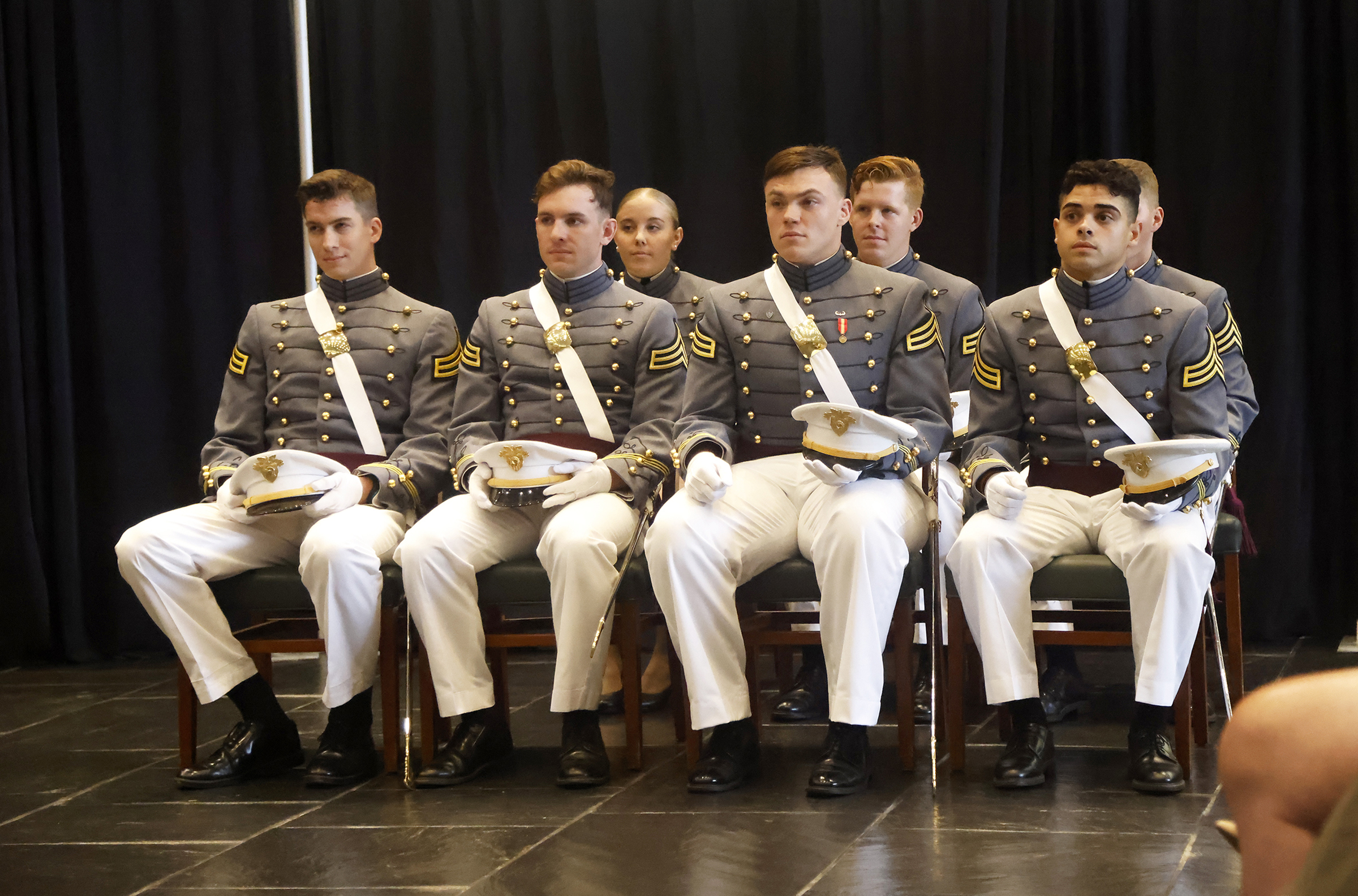The U.S. Military Academy held an August Graduation and Commissioning Ceremony for seven members of the Class of 2023 at Crest Hall Aug. 3. USMA Superintendent Lt. Gen. Steven W. Gilland was the commencement speaker as Class of 2023 Cadets Miguel Aquino III, Vaughn Campbell, Armando Flores IV, William Foran, Owen Grile, Luke Hester and Madeleine Wilkes all received their diplomas. They all commissioned as officers and received their second lieutenant bars expect one graduate due to injury. Members of the US