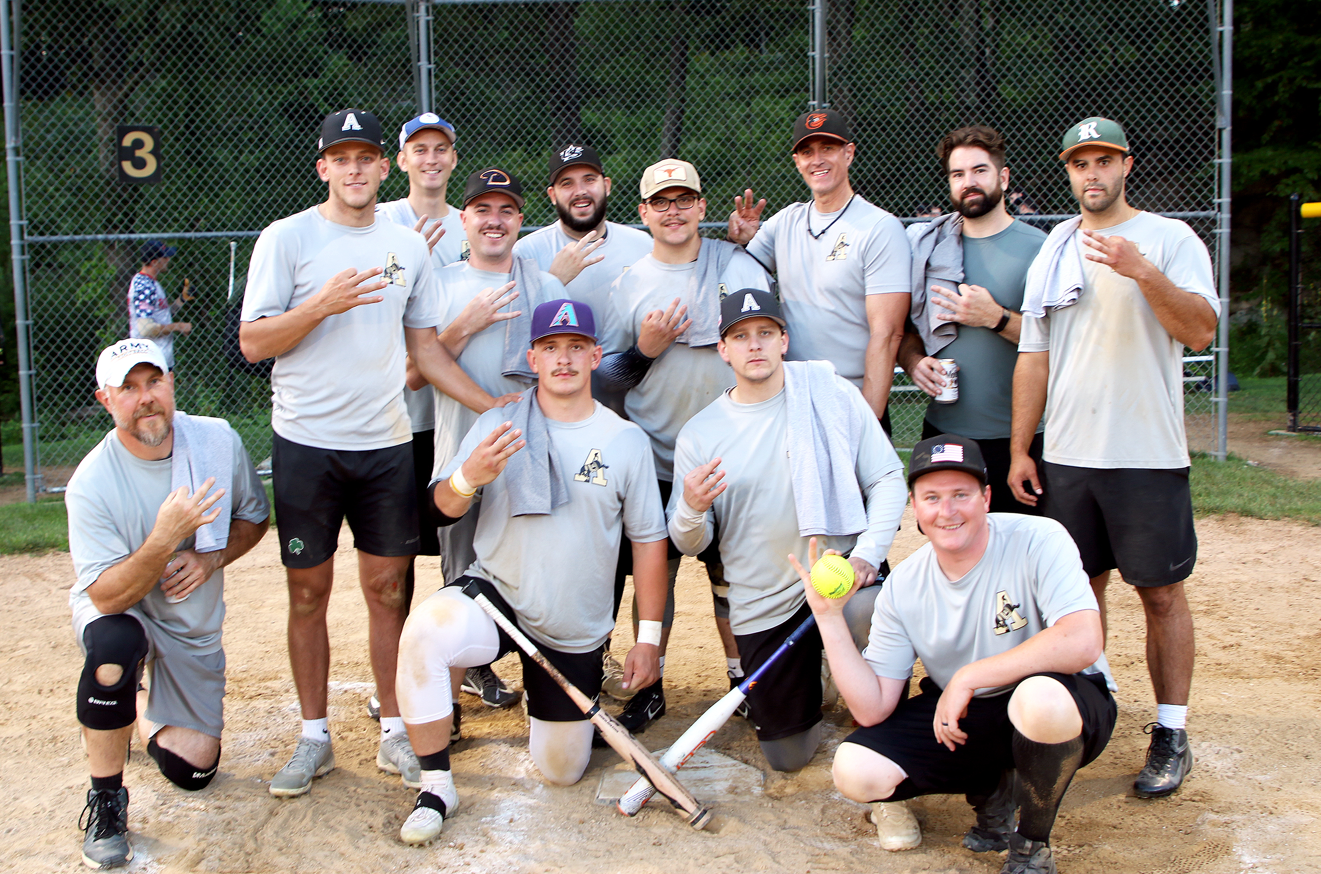Garrison swept the Directorate of Emergency Services/Military Police (DES/MPs) two games to none in the best-of-three upper bracket championship series to win the West Point Summer Softball League upper bracket Aug. 9 at the Morale, Welfare and Recreation Softball Field #3. The first-seeded Garrison (18-0) won game one, 17-3, and then took the series with a 11-2 win in game two over fourth-seeded DES/MPs (13-11).