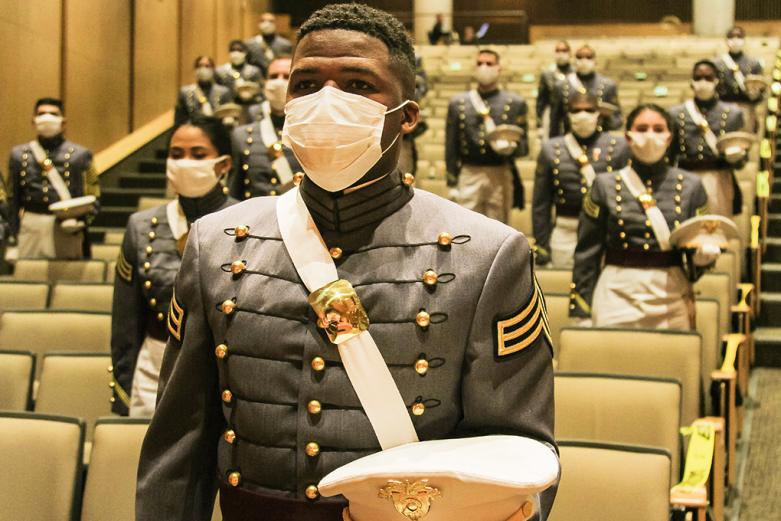 The remaining 21 Class of 2020 cadets showed resiliency and courage as they stood triumphantly at Robinson Auditorium in Thayer Hall during their graduation ceremony on Dec. 10. The cadets filled their seats and listened as Brig. Gen. Cindy R. Jebb, the 14th Dean of the Academic Board, gave her speech commending the cadets for developing their mental fortitude during the pandemic year. They are now second lieutenants in the U.S. Army and will proceed to their Basic Officer Leader Course.    