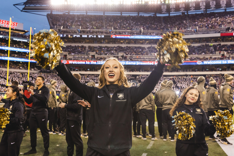 While the Army West Point football team took to Lincoln Financial Field to play Navy Saturday in Philadelphia, the Patriot Games offered other members of the Corps of Cadets a chance to participate in the Army-Navy Game spirit on Friday and Saturday. (Above left) Army defeated Navy on the gridiron and in the Patriot Games as Army took four of the big five events, including the Rocky Relay, Leader Reaction Course, Tug-of-War and obstacle course with a final score of 150-25. Members of the Army West Point