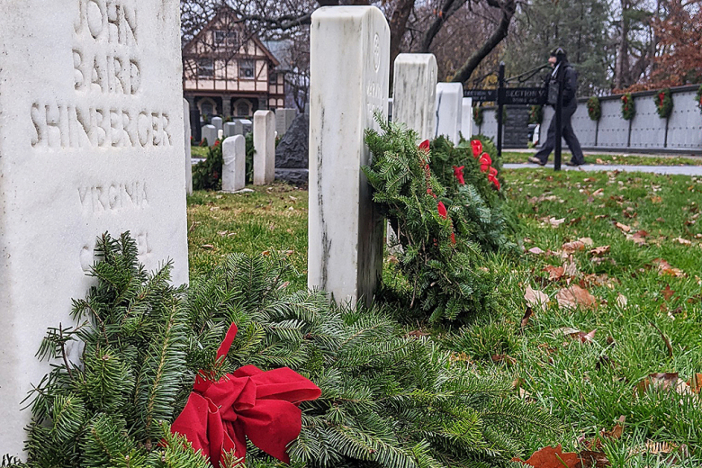 Friends, family, veterans, cadets and service members from across the nation ventured to the U.S. Military Academy to pay their respects to deceased service members and lay a wreath on their gravesites on Saturday at the West Point Cemetery. Each December, Wreaths Across America ensures to conduct wreath-laying ceremonies at Arlington National Cemetery and more than 2,500 additional locations in all 50 U.S. states to honor the fallen and those who served.	   Photo by Dave Conrad/Garrison PAO