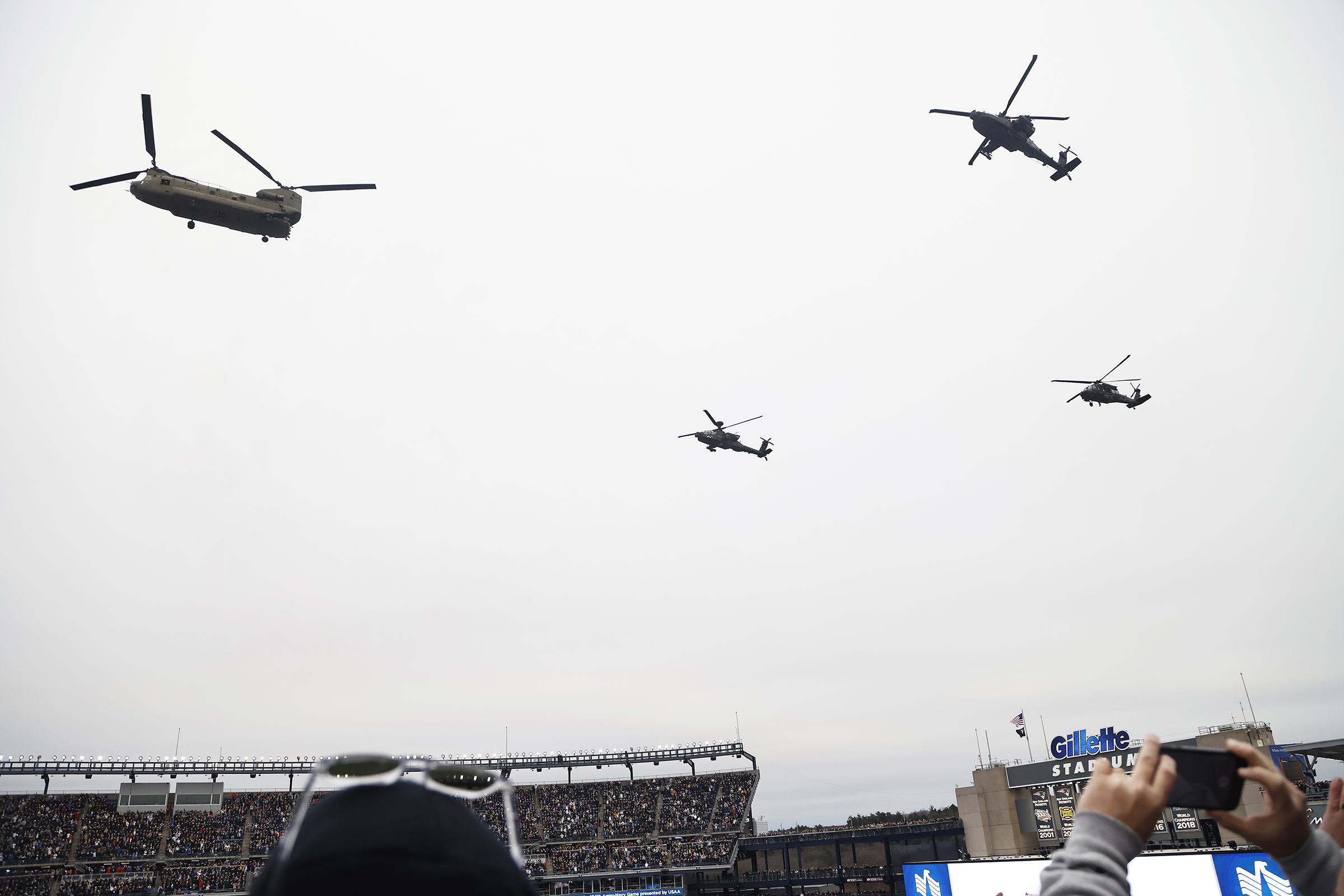 The Army-Navy Game is more than just a football game, it is about the experience. The 124th annual game offered much rivalry competition, spirit and pageantry on Dec. 8-9 with the Patriot Games, Army-Navy Football Classic Gala, ESPN College Game Day and various other activities at Gillette Stadium, including the jump of the Army Golden Knights and Navy Leapfrogs and the flyover of the Navy jets and Army rotary aircraft. 
