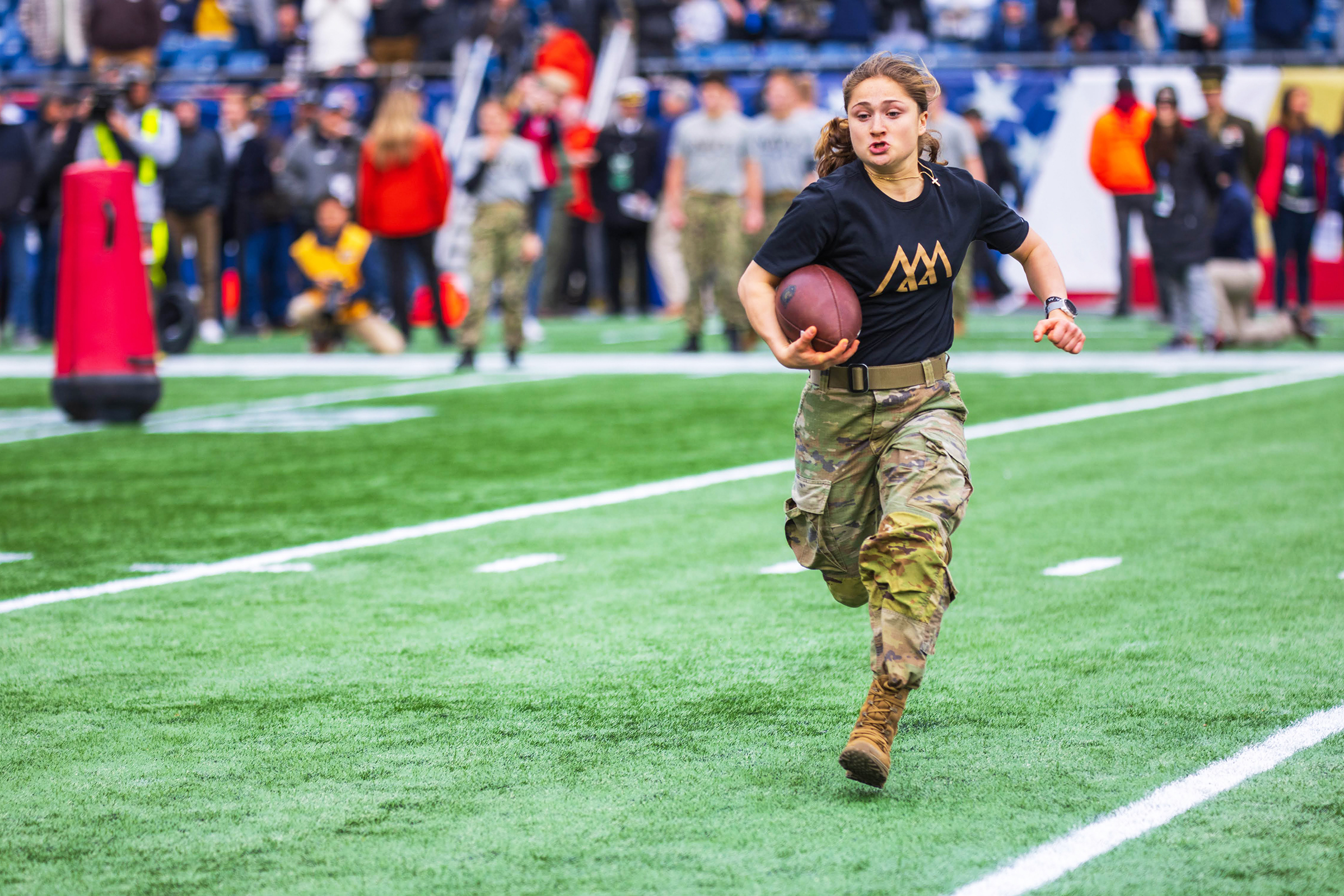 The Army-Navy Game is more than just a football game, it is about the experience. The 124th annual game offered much rivalry competition, spirit and pageantry on Dec. 8-9 with the Patriot Games, Army-Navy Football Classic Gala, ESPN College Game Day and various other activities at Gillette Stadium, including the jump of the Army Golden Knights and Navy Leapfrogs and the flyover of the Navy jets and Army rotary aircraft. 