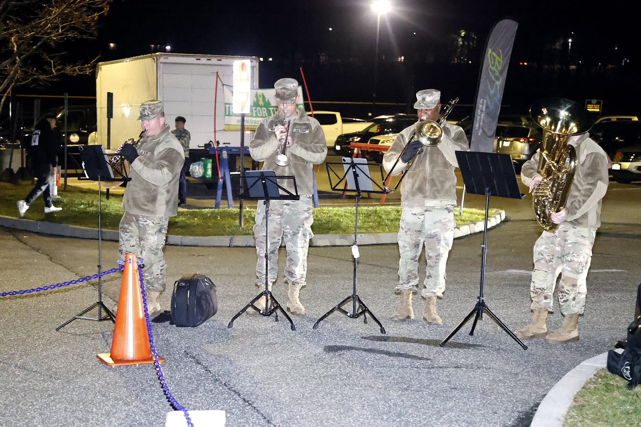 The Directorate of Family and Morale, Welfare and Recreation (FMWR) hosted its annual holiday tree lighting ceremony for the West Point community on Dec. 4 at the Post Exchange.   (Photo by Eric S. Bartelt/PV)