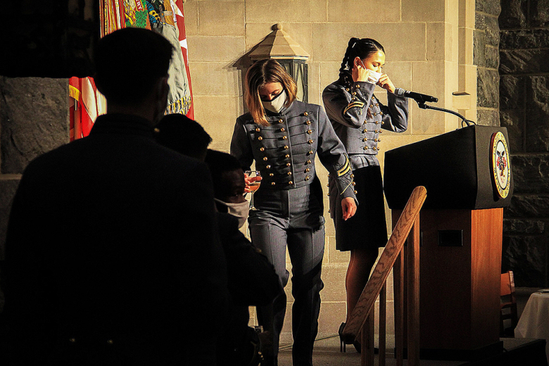 Class of 2024 cadets conducted a fallen comrades observance giving a toast in honor of Soldiers who paid the ultimate price for the Nationʼs freedom during the annual Yearling Winter Weekend Banquet Friday at the U.S. Military Academy. 