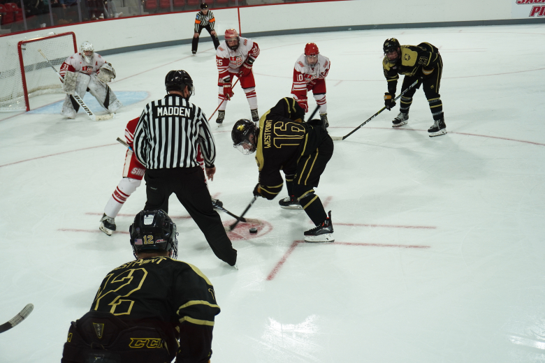 The red-hot Army West Point club hockey Black Knights of the American Collegiate Hockey Association avenged their only loss of the season on Jan. 22 by defeating Sacred Heart, 5-3, at Martire Arena in Fairfield, Conn.    (Courtesy Photo)