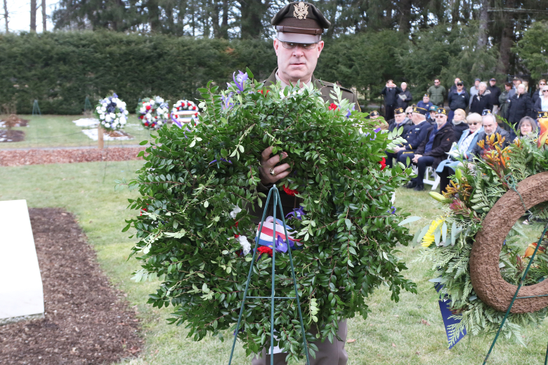A contingent from the U.S. Military Academy participated in the commemoration of former President Franklin D. Roosevelt’s 141st birthday Jan. 30 in Hyde Park, N.Y. The wreath laying is an annual event that takes place in the rose garden at the FDR Presidential Library and Museum and is hosted by the National Park Service at the home of the FDR National Historic Site.   USMA Dean of the Academic Board Brig. Gen. Shane Reeves placed a Presidential Wreath on the behalf of President Joseph R. Biden in honor of 