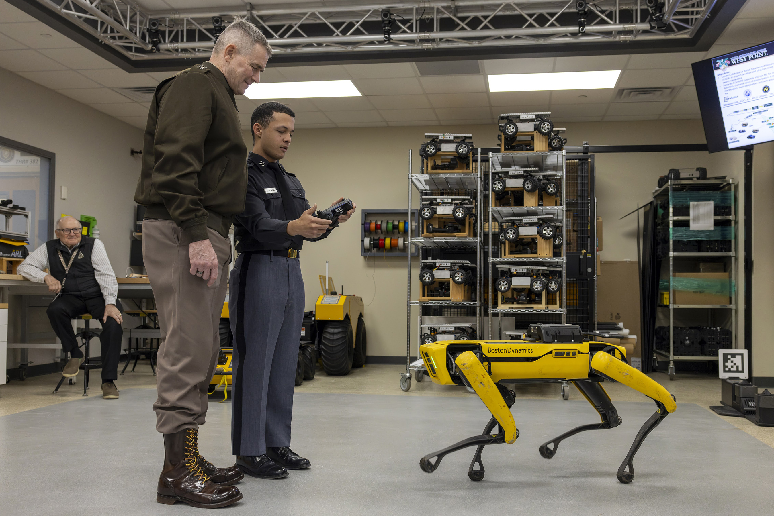 The U.S. Military Academy welcomed Lt. Gen. Braga (USMA Class of 1991) and Command Sgt. Maj. JoAnn Naumann, the Commanding General and Command Sgt. Maj. of the U.S. Army Special Operations Command (USASOC) at Fort Liberty, North Carolina. Both embarked on a collaborative journey from Feb. 7-9 at the U.S. Military Academy. Their visit, spanning various engagements with cadets, staff and faculty, underscored the essence of leadership, innovation and academic-practitioner collaboration. (Photo by Jorge Garcia/