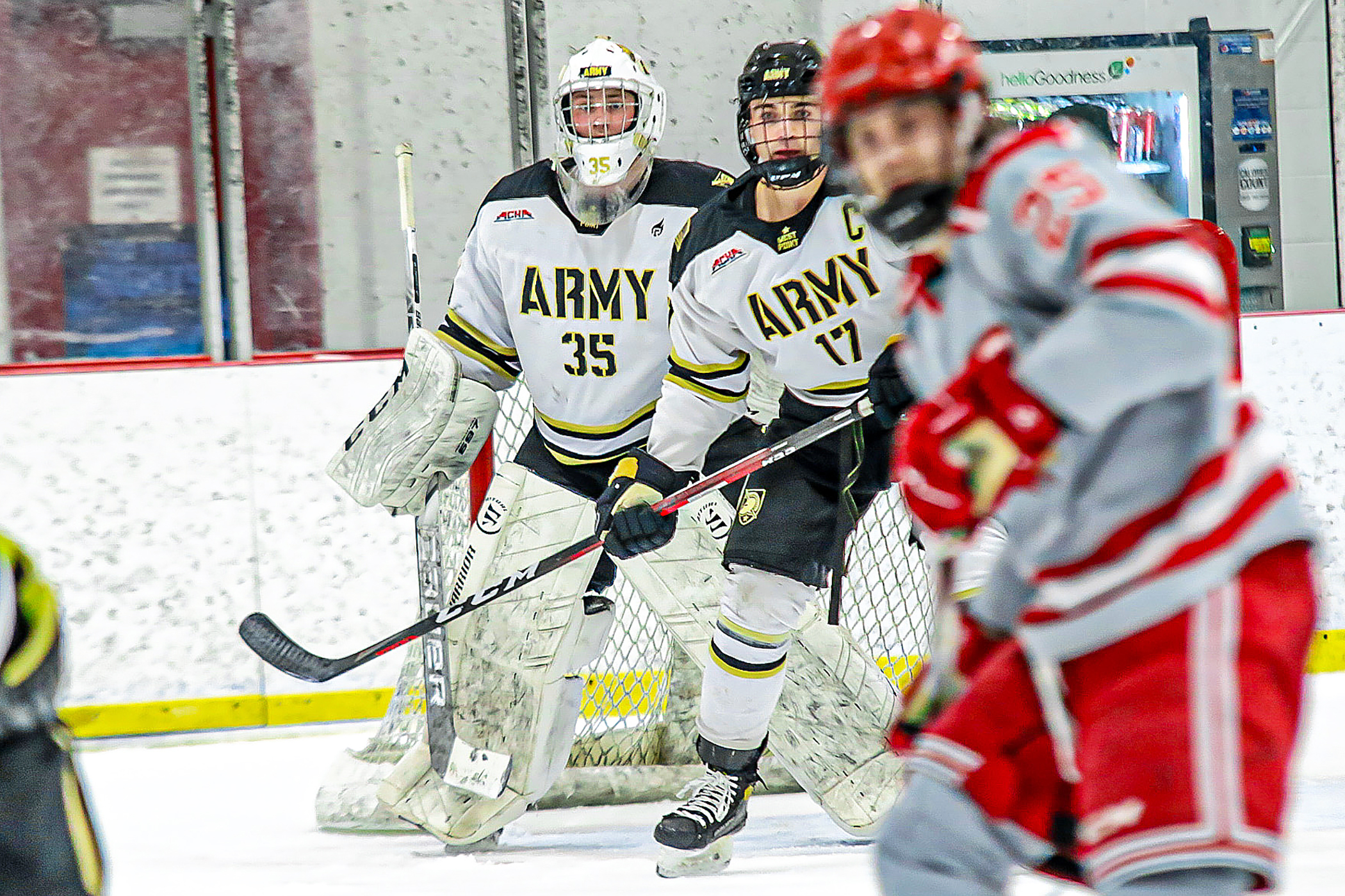 Sophomore defenseman Chris Tamer scored 2:20 into overtime to give the Army West Point Club Hockey team a 3-2 overtime triumph over Sacred Heart and its third consecutive Super East Collegiate Hockey League (SECHL) playoff championship on Feb. 11 in Little Falls, N.J. The victory completed a 2-0 weekend that began with a 7-1 rout of tournament host Montclair State on Feb. 10.  (Photo by Army West Point Club Hockey)  