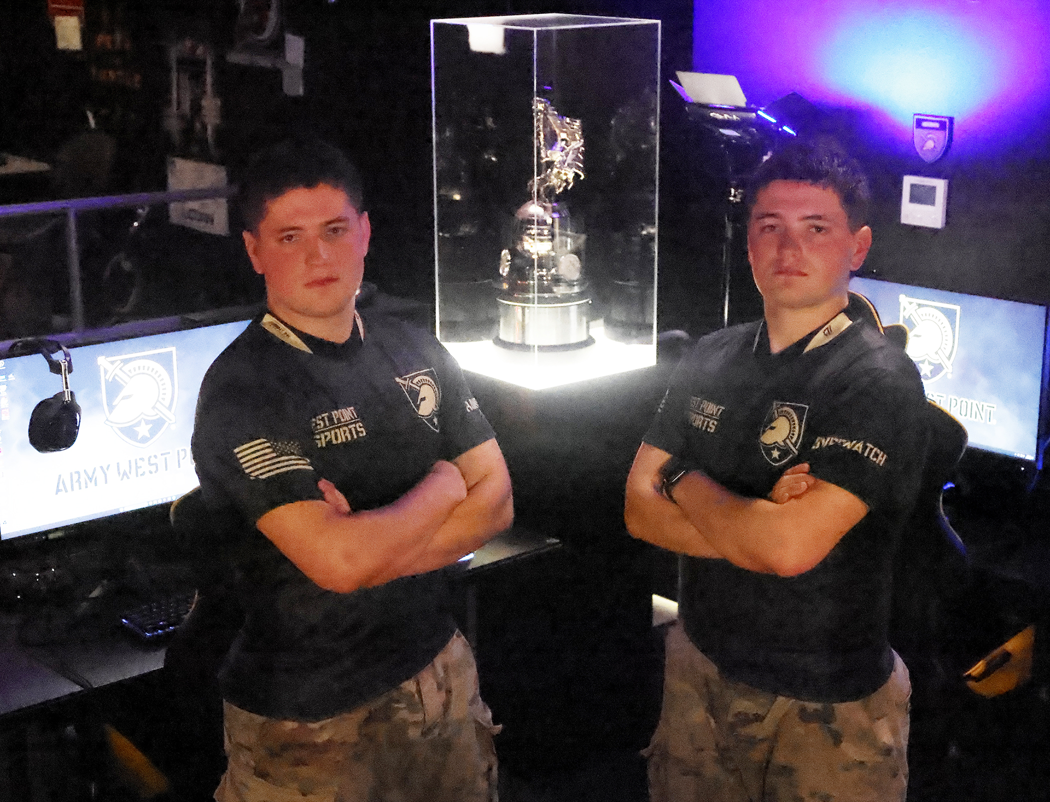 Gavin and Jackson Rice compete for the Army West Point Esports team and with the Apex Legends squad. (Photo by Eric S. Bartelt/USMA PAO) 