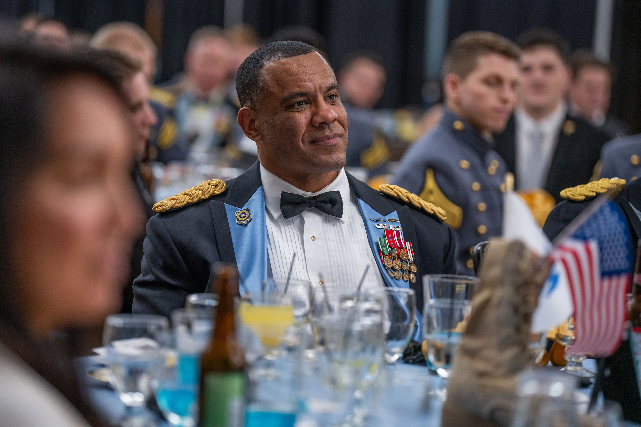 In a poignant celebration of dedication and service, the National Infantry Association West Point Chapter hosted the distinguished 20th annual National Infantry Association Ball on Jan. 26 at Eisenhower Hall. This event, steeped in tradition, served as a profound reminder of the sacrifices made by those within the Infantry community.  (Photo by Class of 2025 Cadet Noah Murray)
