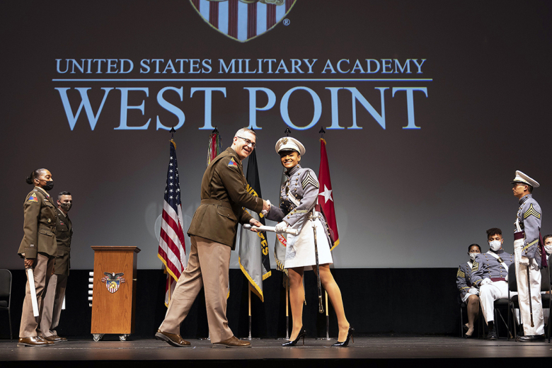 Thirty-five U.S. Military Academy cadets from the Class of 2021 graduated and received diplomas and their commission Dec. 17 at Eisenhower Hall. A handful of members of the USMA Class of 1971 were present to represent the 50-year affiliate class. The Dean of the Academic Board, Brig. Gen. Shane Reeves, handed out the diplomas to each graduate.   (Photos by Delancey Pryor III/PV and Christopher Hennen/USMA PAO)