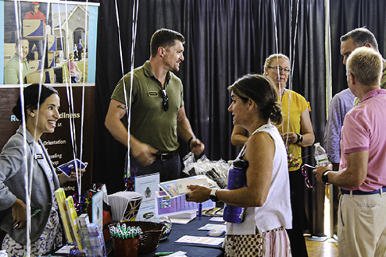 On July 20, West Point hosted the annual Community Fair and New Leader Orientation. Organizations within the local area gathered at Eisenhower Hall and connected new community members to local resources and activities. The NLO meeting welcomed new faculty and staff and discussed the ideals and missions of the U.S. Military Academy and communicate expectations while they inspire cadets along their 47-month journey.        (Photo by Capt. David Hoy/USMA PAO)