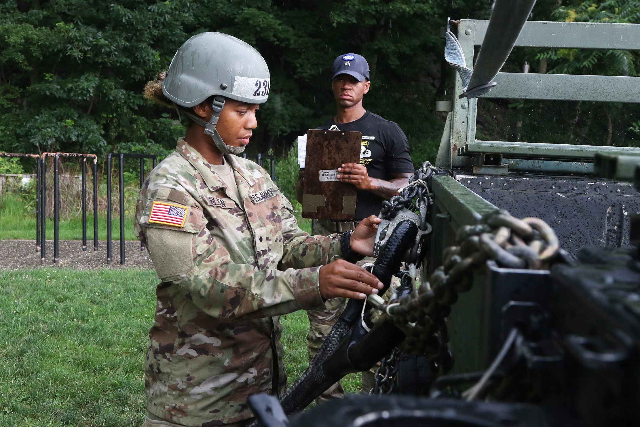 Cadets, ROTC cadets, Summer Task Force members and U.S. Military Academy staff and faculty participated in air assault training on South Dock at West Point. The trainee candidates are trained in air assault operations, sling-load operations and rappelling during the 10-day course. Upon graduation of the course, each Soldier will be able to perform skills required to make maximum use of helicopter assets in training and in combat to support their unit operations. Air assault school is one of the most physica