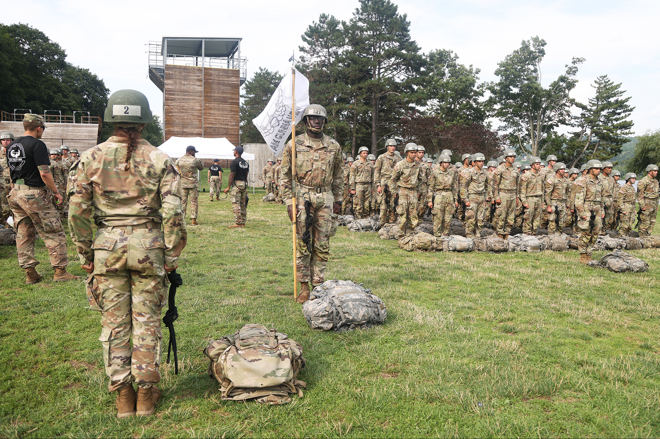 Cadets, ROTC cadets, Summer Task Force members and U.S. Military Academy staff and faculty participated in air assault training on South Dock at West Point. The trainee candidates are trained in air assault operations, sling-load operations and rappelling during the 10-day course. Upon graduation of the course, each Soldier will be able to perform skills required to make maximum use of helicopter assets in training and in combat to support their unit operations. Air assault school is one of the most physica