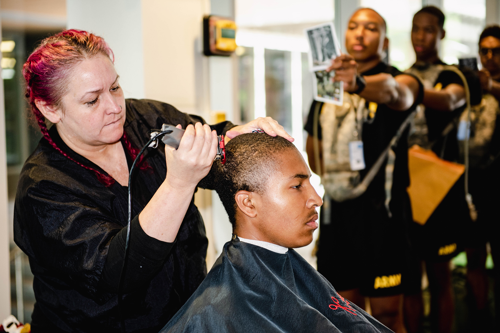 The U.S. Military Academy Preparatory School conducted Cadet Candidate Basic Training Reception Day on July 10 at USMAPS at West Point. Seventy-one cadet cadre will spend the next three weeks working with 237 cadet candidates on building their military skills before the academic year begins in August.      (Photo by Elizabeth Woodruff/USMA PAO)