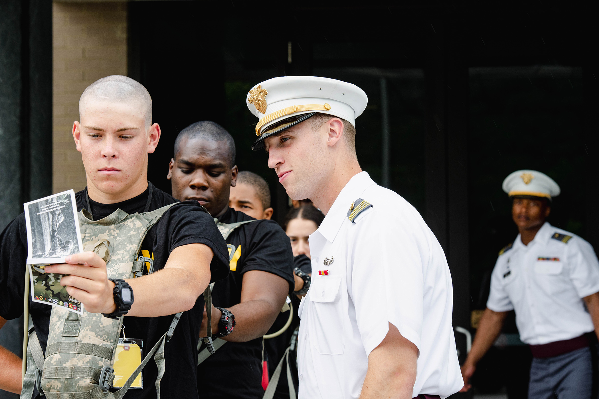 The U.S. Military Academy Preparatory School conducted Cadet Candidate Basic Training Reception Day on July 10 at USMAPS at West Point. Seventy-one cadet cadre will spend the next three weeks working with 237 cadet candidates on building their military skills before the academic year begins in August.      (Photo by Elizabeth Woodruff/USMA PAO)
