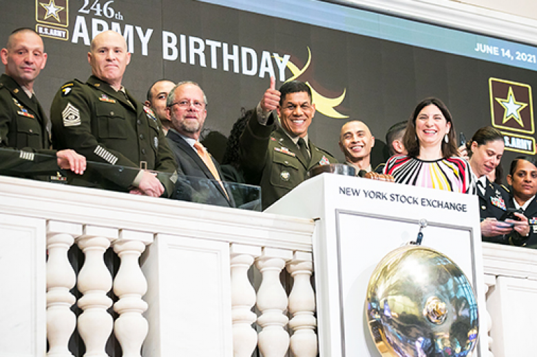 The Commandant of Cadets, Brig. Gen. Mark Quander, , with an Army contingent, also rang the closing bell at the New York Stock Exchange.
