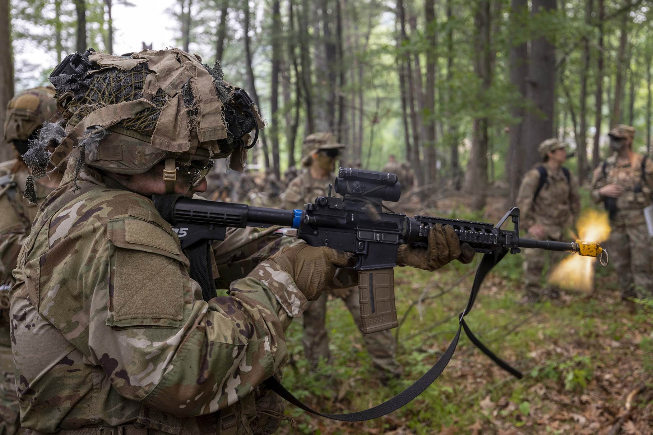 The Civilian-Military Experience (CivMX) was a three-day, two-night immersive Cadet Summer Training opportunity for 19 Army civilian staff, faculty and coaches from across the U.S. Military Academy from June 7-9 at Camp Buckner.  Led by instructors from the Simon Center for the Professional Military Ethic and Character Integration Advisory Group, participants lived under a regimen of military instruction and discipline with assigned leadership roles.  They participated in events such as the Leader Reaction 