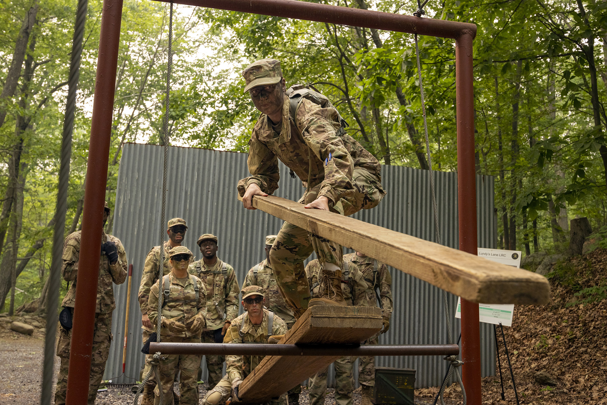 The Civilian-Military Experience (CivMX) was a three-day, two-night immersive Cadet Summer Training opportunity for 19 Army civilian staff, faculty and coaches from across the U.S. Military Academy from June 7-9 at Camp Buckner.  Led by instructors from the Simon Center for the Professional Military Ethic and Character Integration Advisory Group, participants lived under a regimen of military instruction and discipline with assigned leadership roles.  They participated in events such as the Leader Reaction 