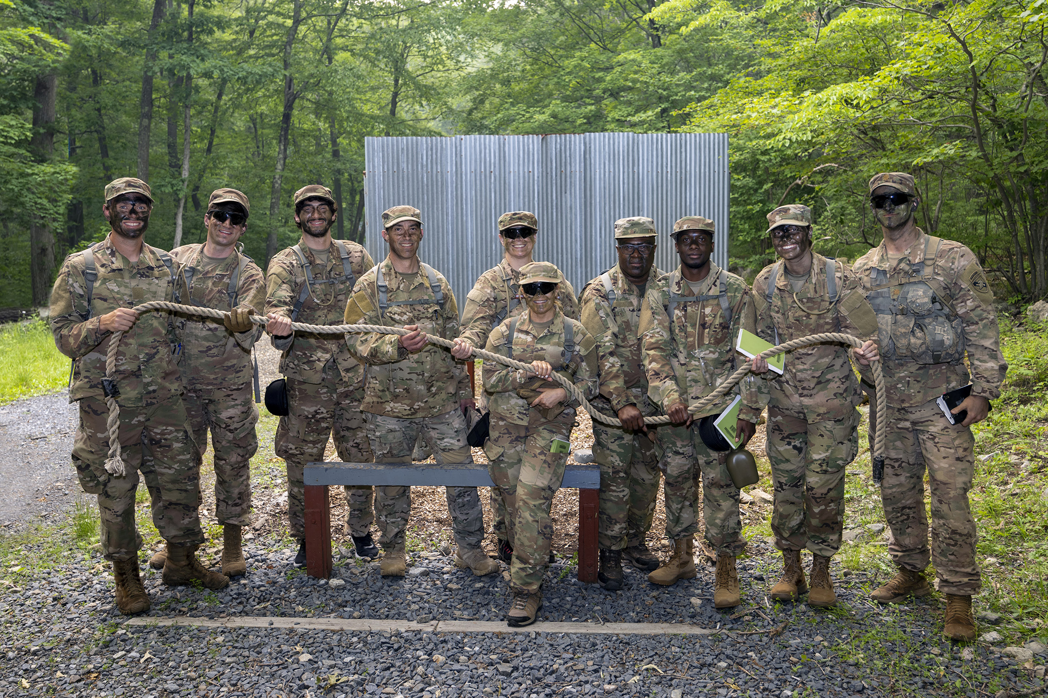 The Civilian-Military Experience (CivMX) was a three-day, two-night immersive Cadet Summer Training opportunity for 19 Army civilian staff, faculty and coaches from across the U.S. Military Academy from June 7-9 at Camp Buckner.  Led by instructors from the Simon Center for the Professional Military Ethic and Character Integration Advisory Group, participants lived under a regimen of military instruction and discipline with assigned leadership roles.  They participated in events such as the Leader Reaction 