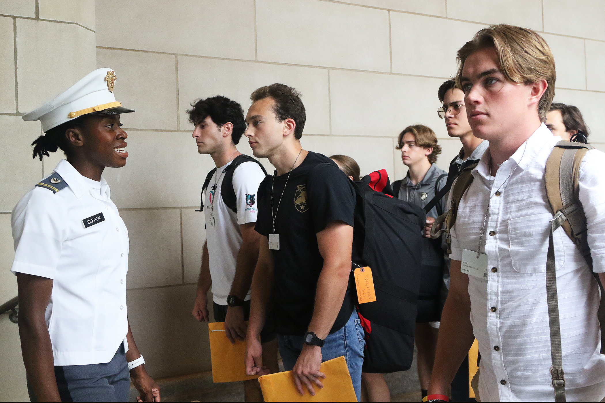 More than 1,250 new cadets streamed through the gates of West Point on June 26 for Reception Day to begin their 47-month journey to become members of the Long Gray Line and strive toward becoming commissioned officers. For them to reach that goal, the new cadets are led by 277 cadet cadre from the Classes of 2024 and 2025.  (Photo by Eric S. Bartelt/PV)