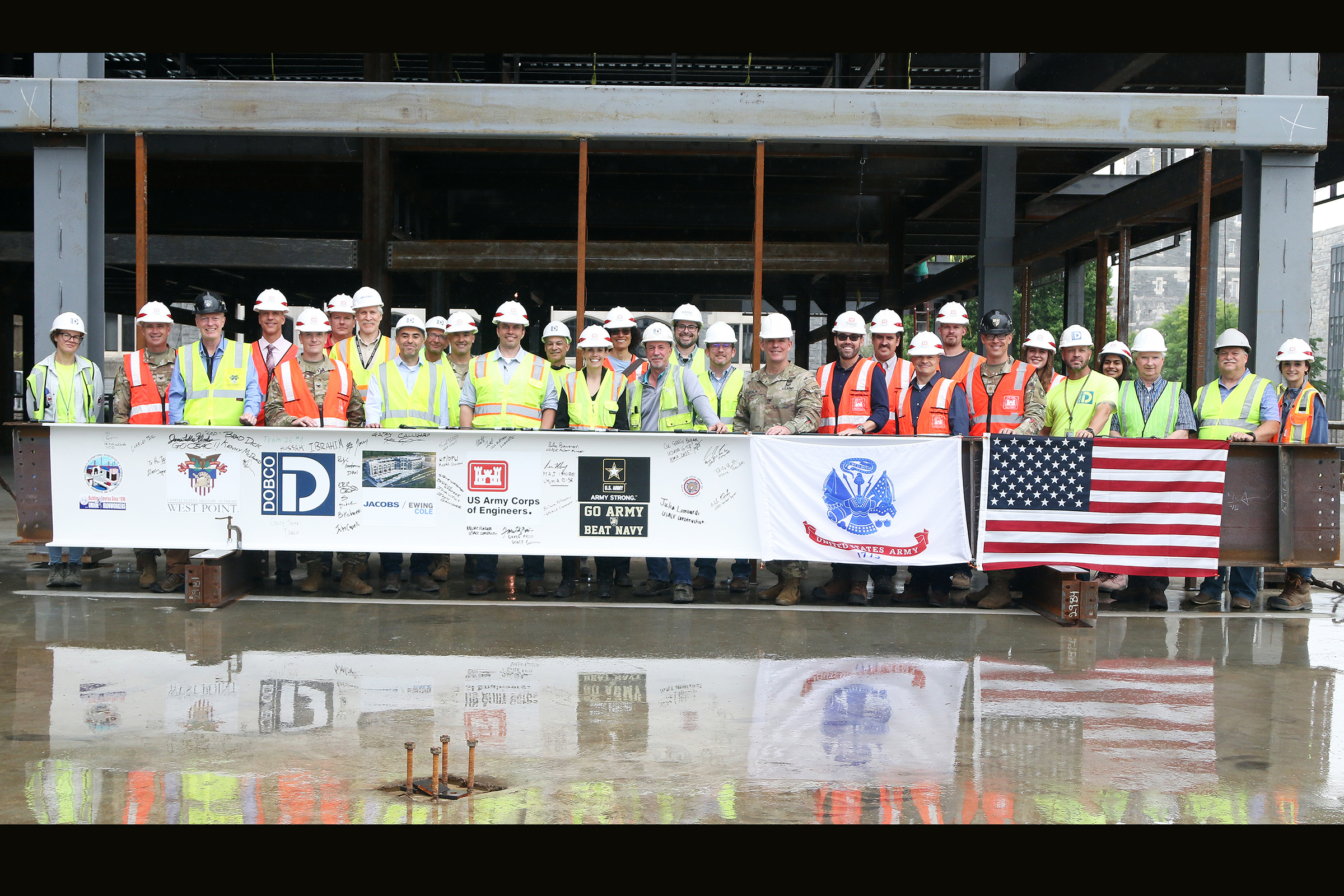 One of the final beams placed during ceremony for West Point Cyber and ...