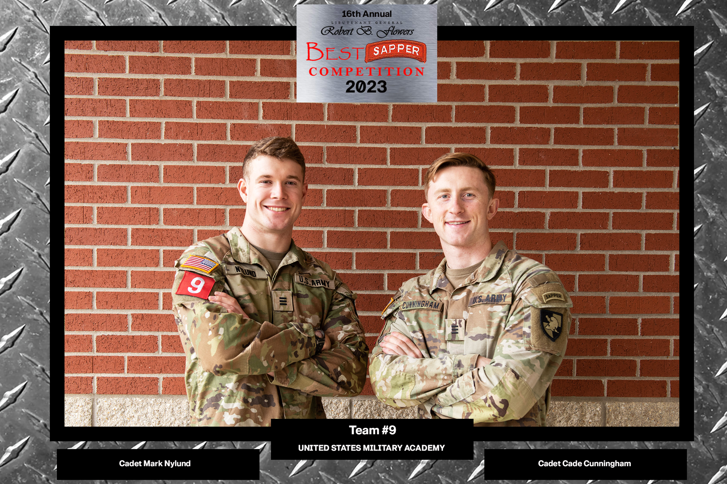 Before they received their diplomas, tossed their hats into the air at Michie Stadium and pinned their gold bars as commissioned second lieutenants on May 27, U.S. Military Academy Class of 2023 Cadets Mark Nylund and Cade Cunningham teamed up to compete in the daunting 16th annual Lt. Gen. Robert B. Flowers Best Sapper Competition from April 21-24 at Fort Leonard Wood, Missouri. Nylund and Cunningham finished third overall against 49 other two-man teams of veteran enlisted and officer participants at the 