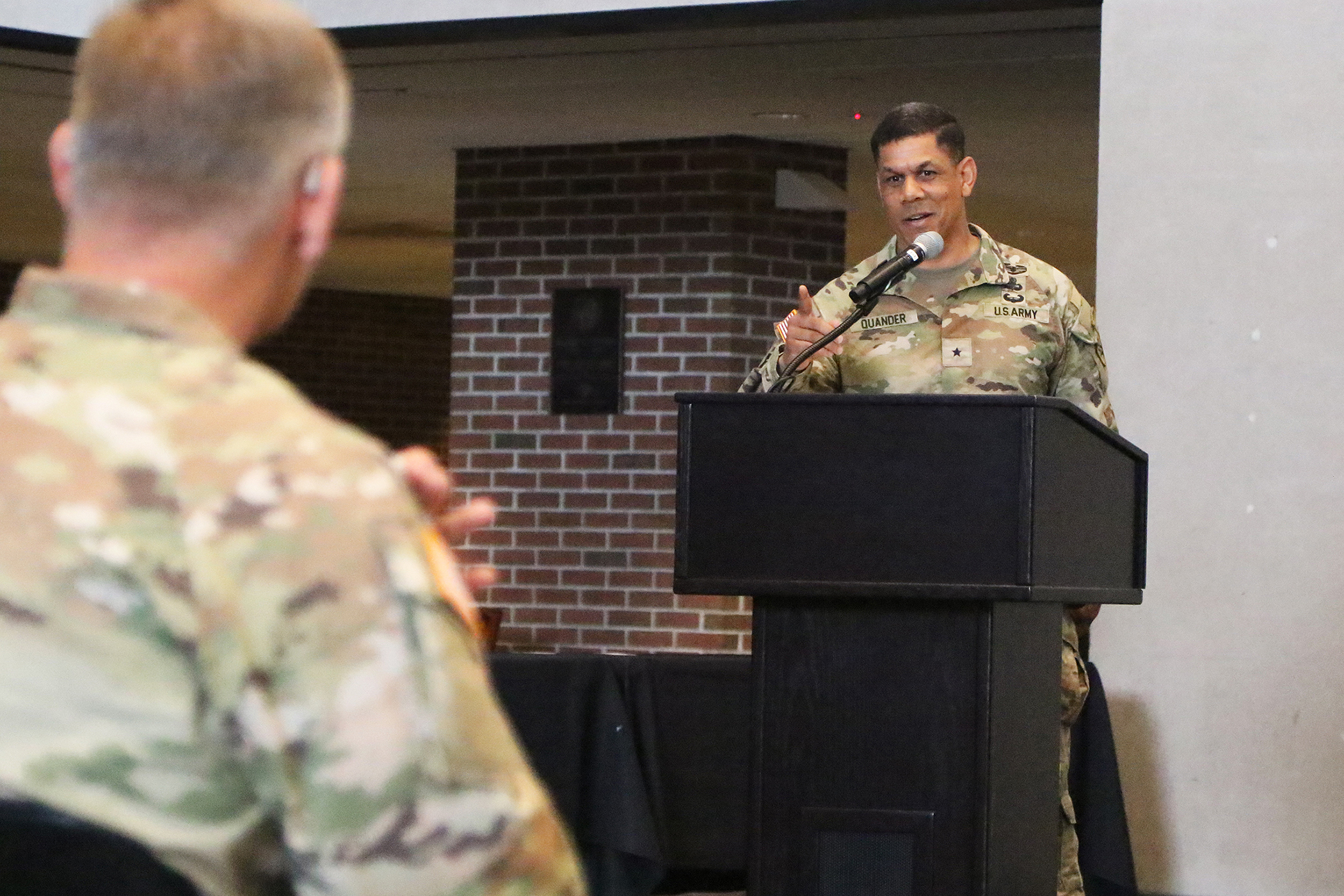 Brig. Gen. Lori L. Robinson assumed command as the 80th Commandant of Cadets at the U.S. Military Academy during the U.S. Corps of Cadets Change of Command Ceremony June 20 in Crest Hall.    (Photo by Eric S. Bartelt/PV)