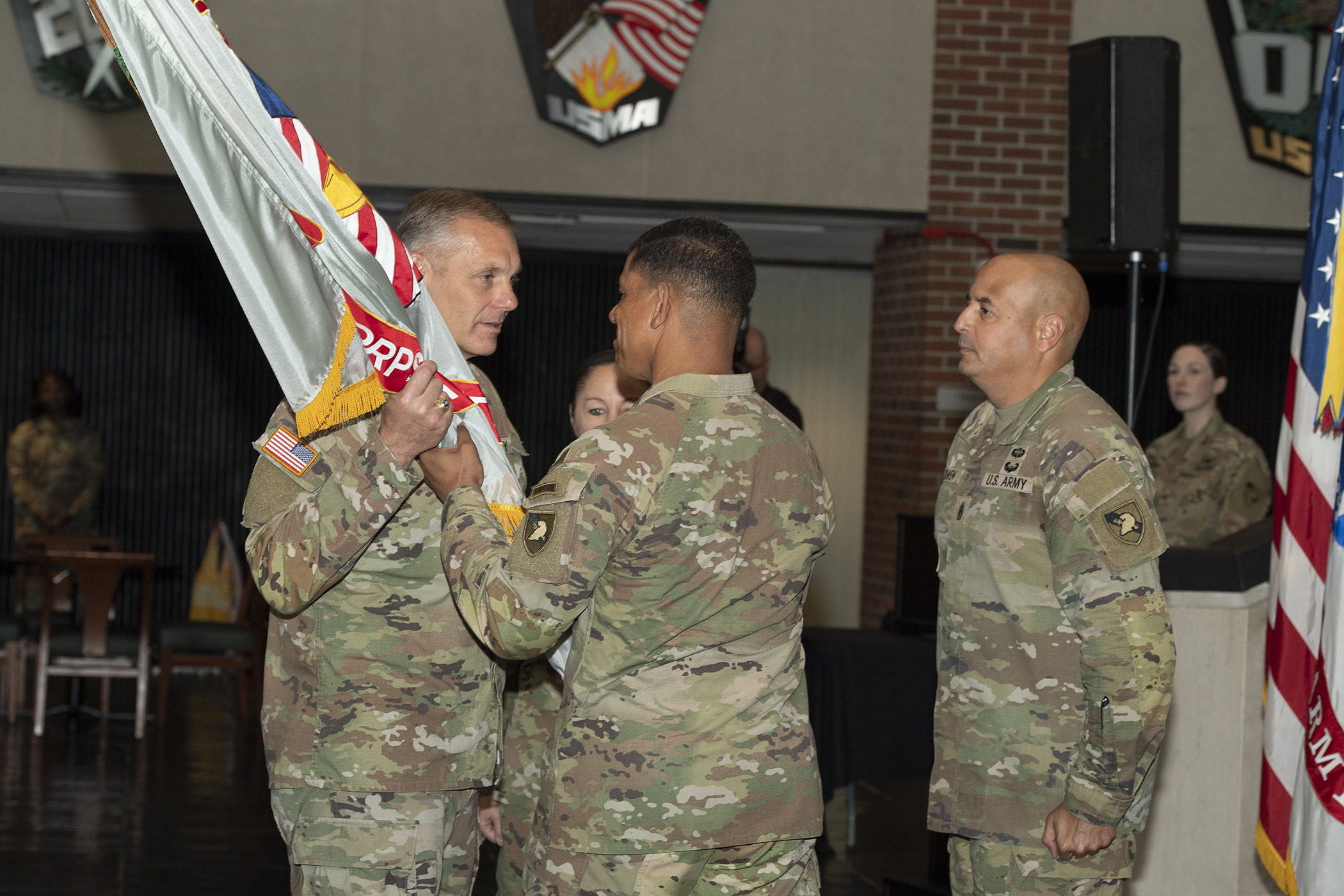 Brig. Gen. Lori L. Robinson assumed command as the 80th Commandant of Cadets at the U.S. Military Academy during the U.S. Corps of Cadets Change of Command Ceremony June 20 in Crest Hall.    (Photo by John Pellino/USMA PAO)