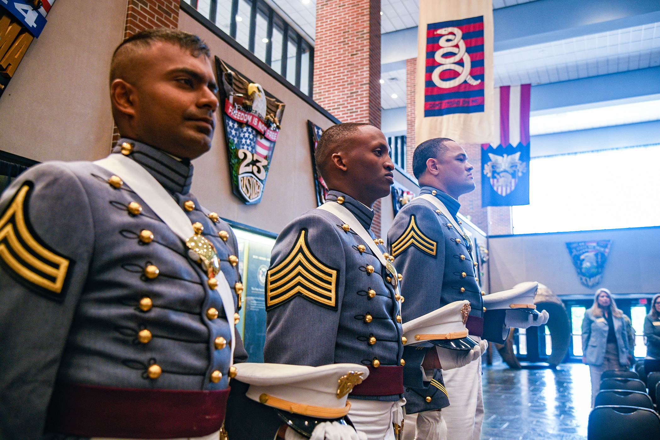 The U.S. Military Academy held a June Graduation and Commissioning Ceremony for three members of Class of 2023 at Crest Hall June 16 at West Point.  (Photo by SFC Luisito Brooks/USMA PAO)