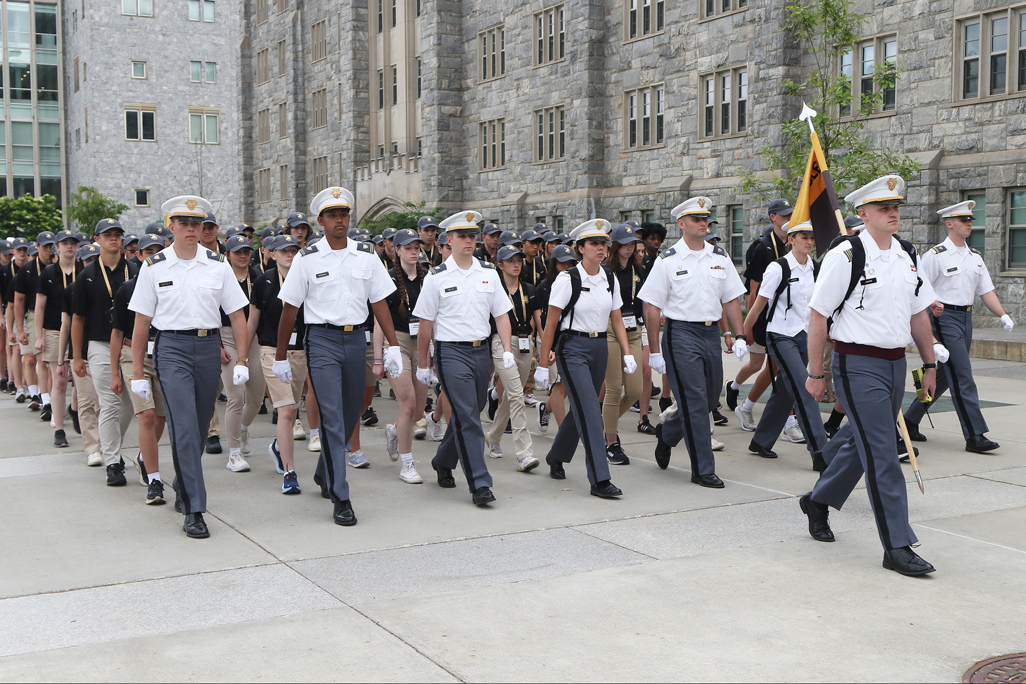 The West Point Summer Leaders Experience began June 3 for approximately 500 rising high school seniors. SLE is a weeklong program that immerses potential cadet candidates into the academic, military, physical training and social life of West Point cadets.   (Photo by Eric S. Bartelt/PV)