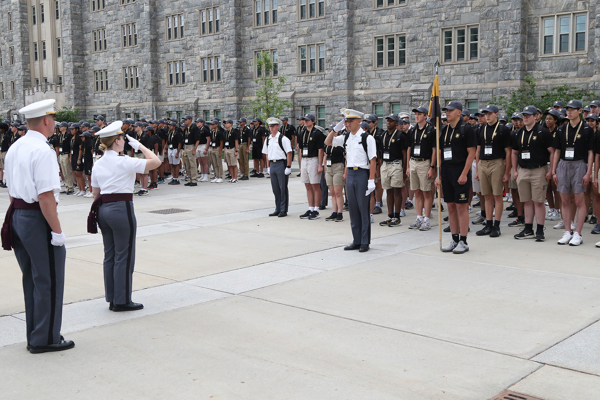 The West Point Summer Leaders Experience began June 3 for approximately 500 rising high school seniors. SLE is a weeklong program that immerses potential cadet candidates into the academic, military, physical training and social life of West Point cadets.   (Photo by Eric S. Bartelt/PV)