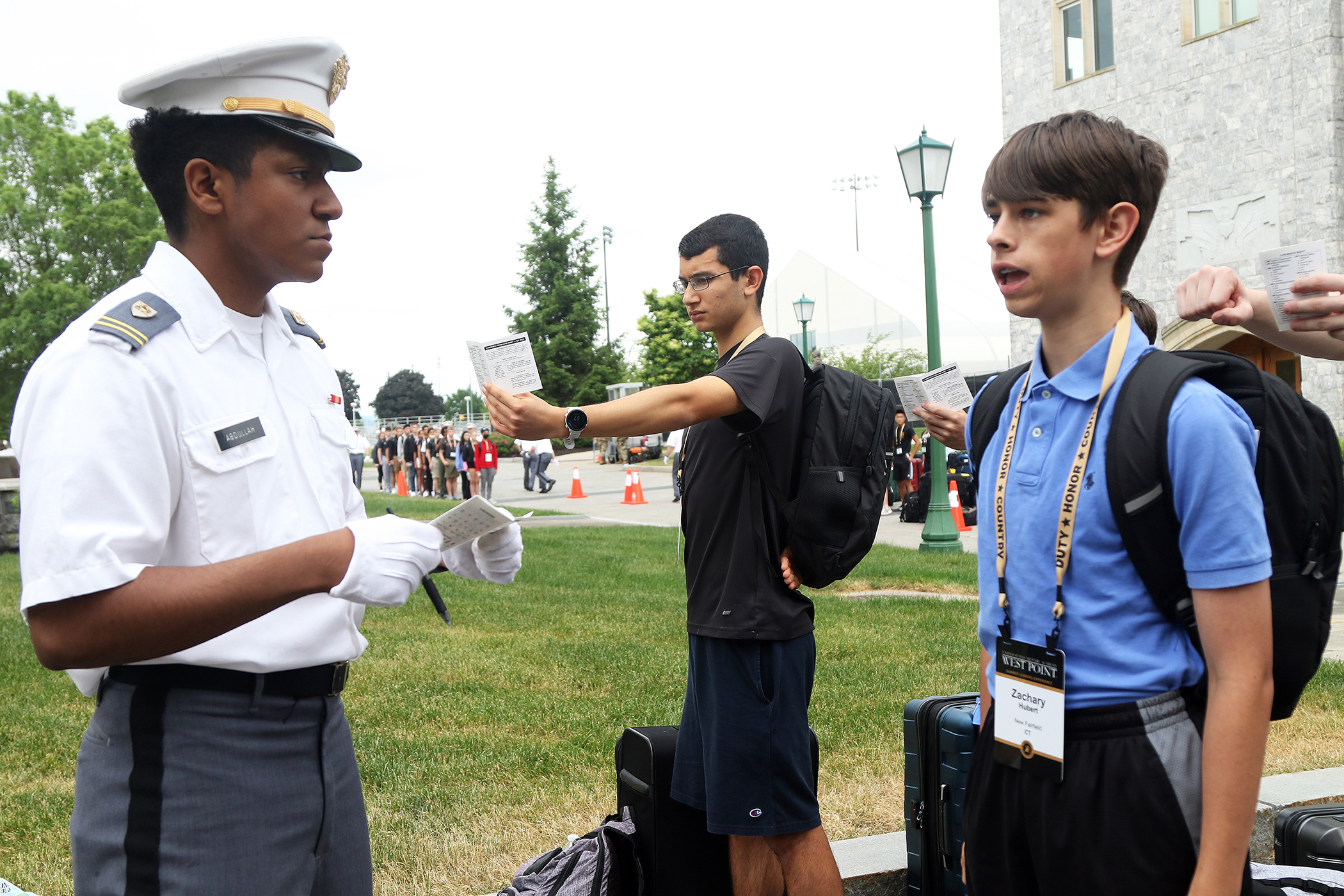 The West Point Summer Leaders Experience began June 3 for approximately 500 rising high school seniors. SLE is a weeklong program that immerses potential cadet candidates into the academic, military, physical training and social life of West Point cadets.   (Photo by Eric S. Bartelt/PV)