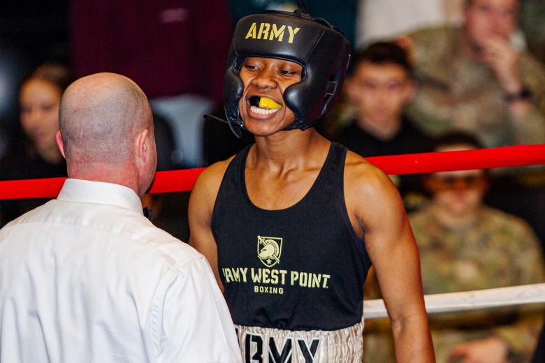 Cadets, staff and faculty rallied in droves at Eisenhower Hall to watch cadets from the Army West Point boxing team and Corps of Cadets compete against one another in a no holds barred match, showcasing their boxing acumen during the 67th annual Army West Point Brigade Boxing Open Finals Feb. 24 at the U.S. Military Academy. The evening's highlights included nine action-packed bouts representing 14 companies across the Corps of Cadets. The winners advanced to the National Collegiate Boxing Association - NCB