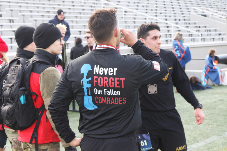 The Army West Point Marathon Team hosted the seventh annual Fallen Comrades Half Marathon March 19 at the U.S. Military Academy. This year, 638 participants braved brisk sub-32-degree weather to partake in a one-mile Kids Fun Run in addition to the 13.1-mile run and ruck march throughout the West Point post starting and finishing at Michie Stadium. The race is dedicated to those members of the Long Gray Line who served during war and paid the ultimate sacrifice. The team celebrates their memory with a b