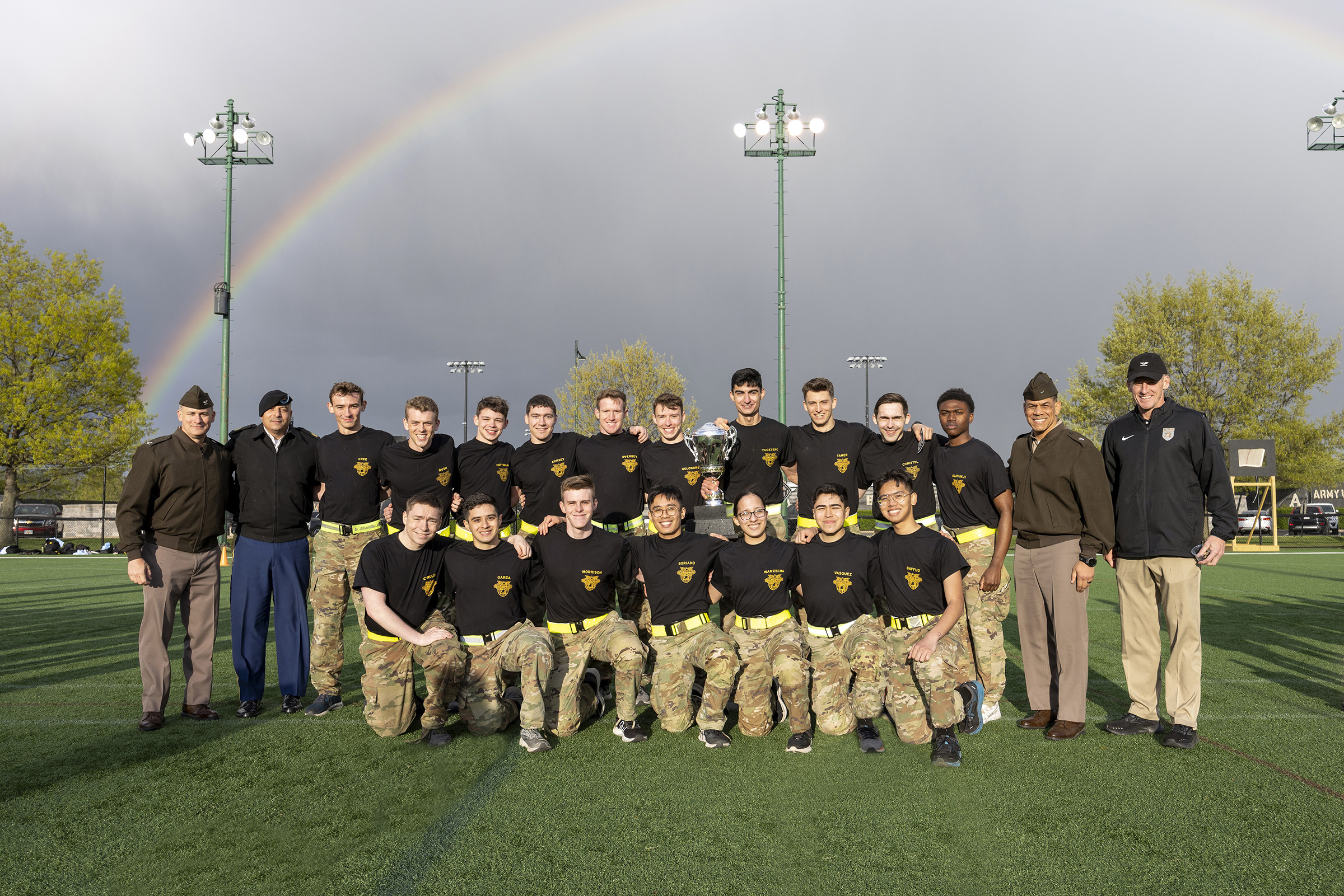 Brigade finalist teams and individuals competed in the Spring Brigade Athletics Championships among company athletic teams on May 1 at Daly Field and the Arvin Cadet Physical Development Center. The finalists competed in five sports to include Flickerball, Ultimate Frisbee, Orienteering, Team Handball and Grappling under the purview of the Department of Physical Education.   (Photo by Christopher Hennen/USMA PAO)
