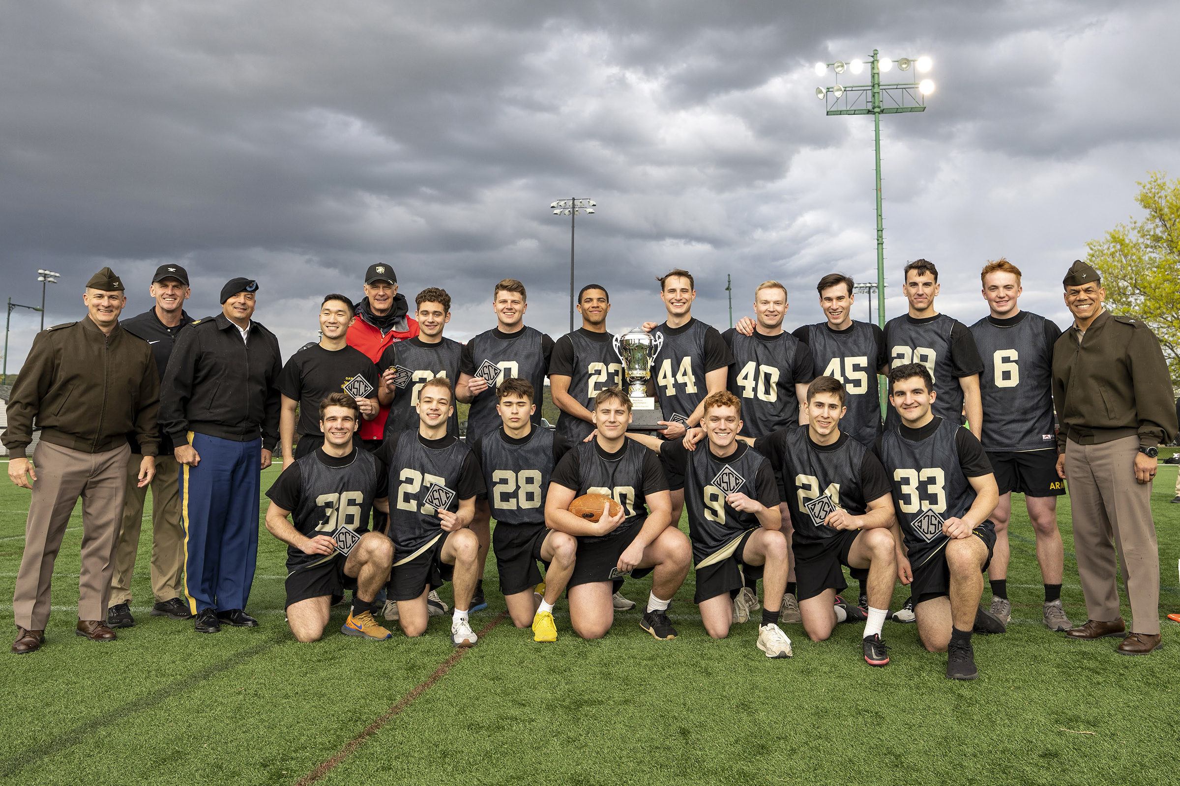 Brigade finalist teams and individuals competed in the Spring Brigade Athletics Championships among company athletic teams on May 1 at Daly Field and the Arvin Cadet Physical Development Center. The finalists competed in five sports to include Flickerball, Ultimate Frisbee, Orienteering, Team Handball and Grappling under the purview of the Department of Physical Education.   (Photo by Christopher Hennen/USMA PAO)