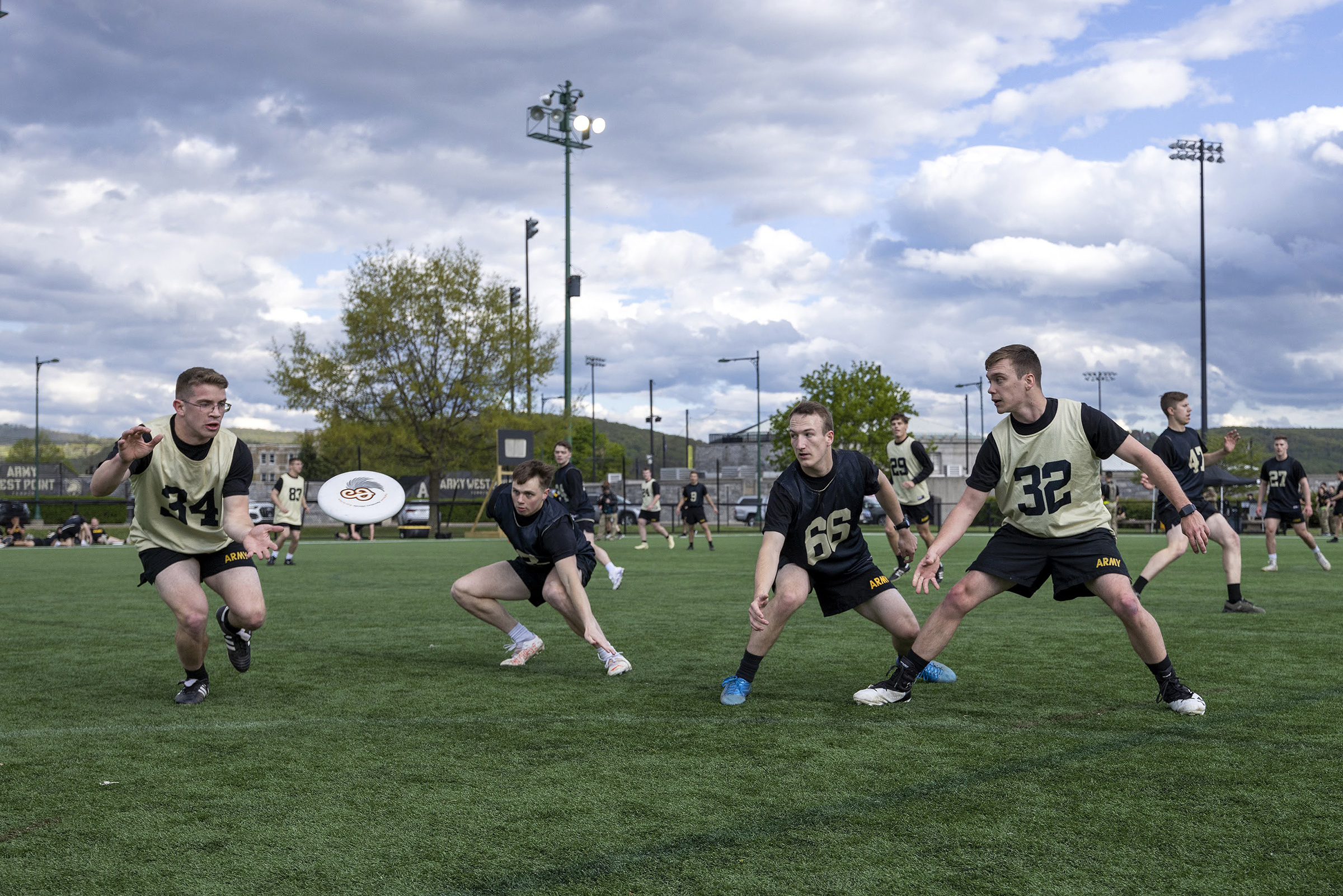 Brigade finalist teams and individuals competed in the Spring Brigade Athletics Championships among company athletic teams on May 1 at Daly Field and the Arvin Cadet Physical Development Center. The finalists competed in five sports to include Flickerball, Ultimate Frisbee, Orienteering, Team Handball and Grappling under the purview of the Department of Physical Education.   (Photo by Christopher Hennen/USMA PAO)