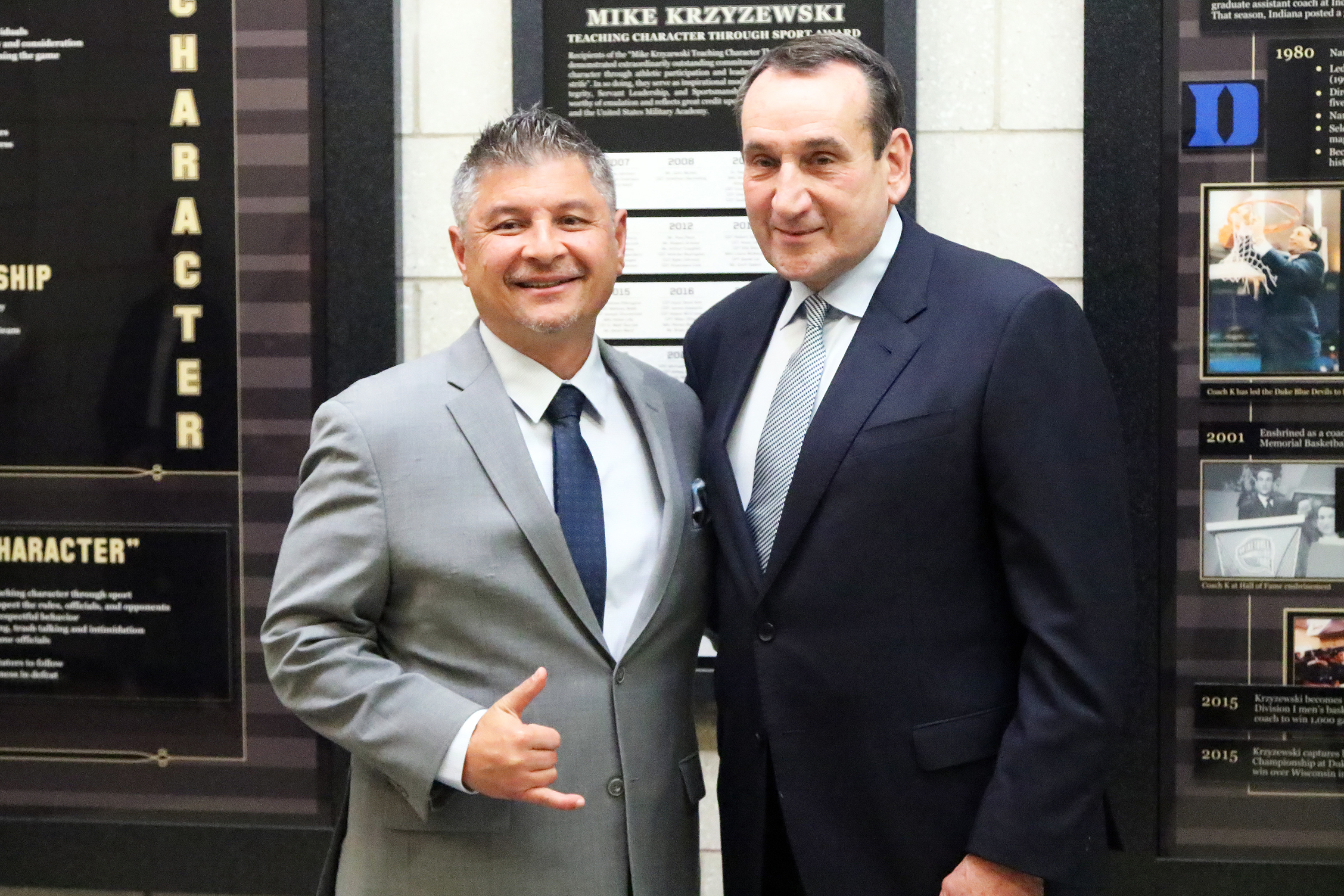 The Department of Physical Education hosted the 17th annual Mike Krzyzewski Teaching Character Through Sport Award May 4 at the Cadet Mess Hall. The award recognizes West Point cadet-athletes, coaches, officers in charge (OIC) and sport educators for their outstanding commitment to the development of noble character through athletic participation and leadership. During the ceremony, six winners and six runners-up from three categories of athletics – Company Athletics (CA), Competitive Club Athletics (CCA) a