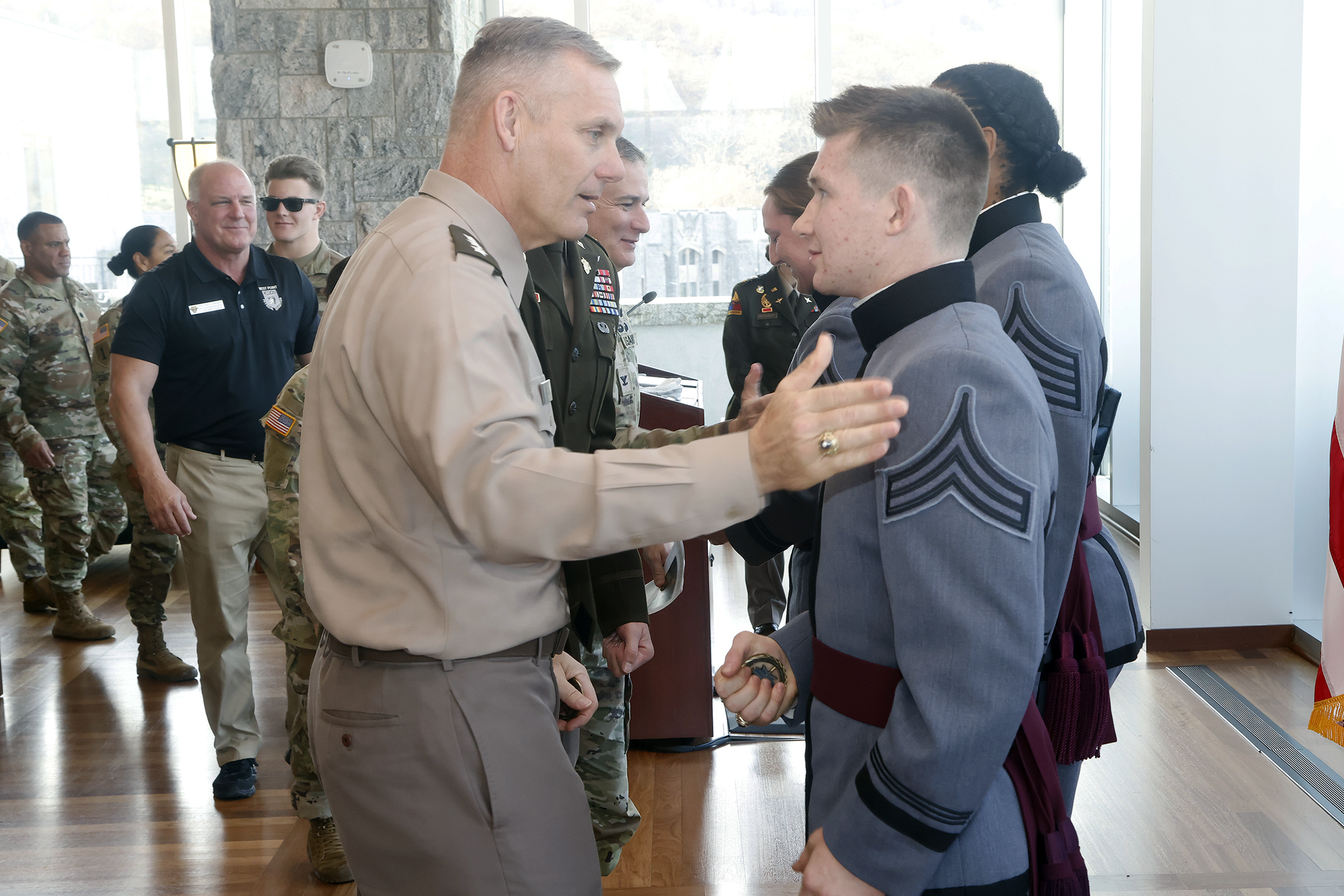 The Department of Physical Education hosted the 12th annual Lt. Gen. Harold “Hal” G. Moore Warrior Athlete of Excellence Award Nov. 9 in the Haig Room at Jefferson Hall. This year’s recipients of the award were Class of 2024 Cadets Tanner Craig and Megan Nkamwa. Craig competes with the Army West Point wrestling team and Nkamwa participates with the Army West Point boxing team. The award recognizes one male and one female first-class cadet each year.